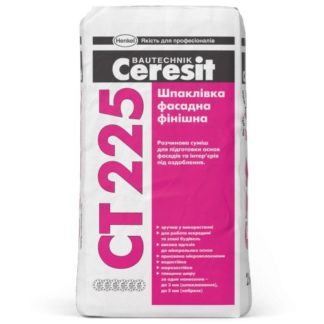 Купить Фасадная финишная шпаклевка белая Ceresit СТ 225 25кг до 3мм